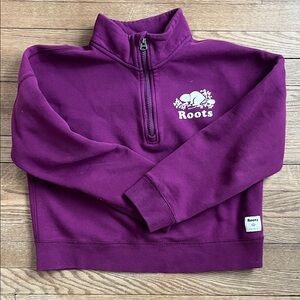 Roots Kids Maroon Half-Zip Sweatshirt